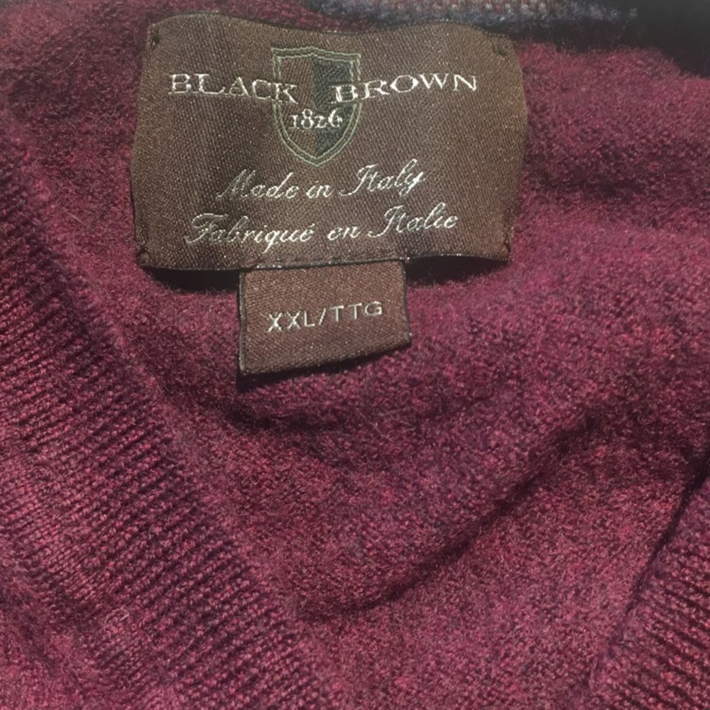 men’s v-neck wool mix Italian made sweater - Picture 2 of 4